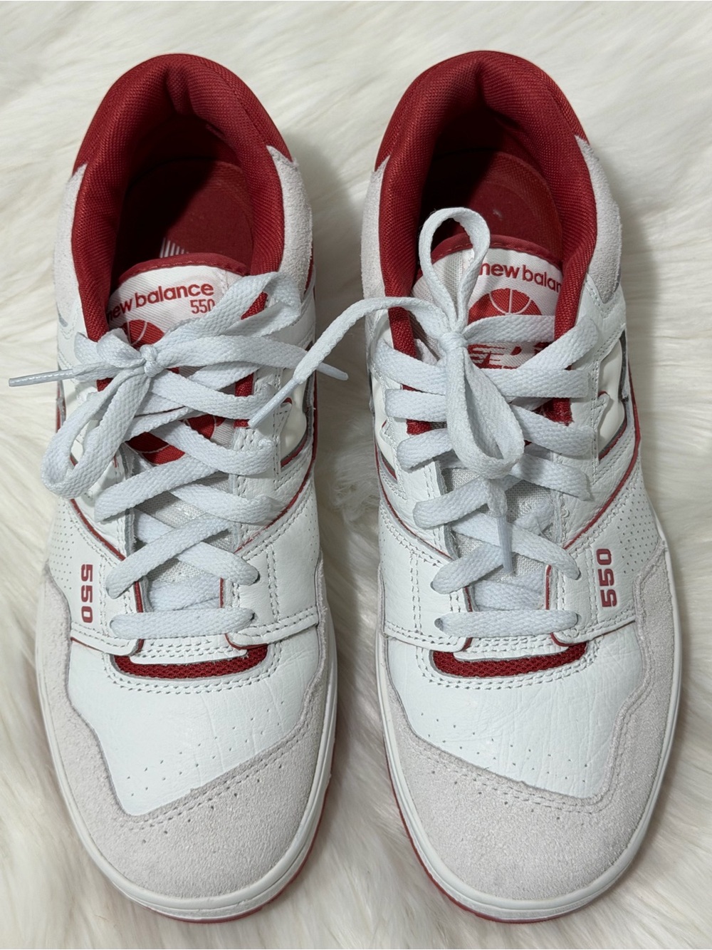 Unisex Retro New Balance 550 low-tops in a White/Terracotta Women’s 9.5 - Picture 4 of 13